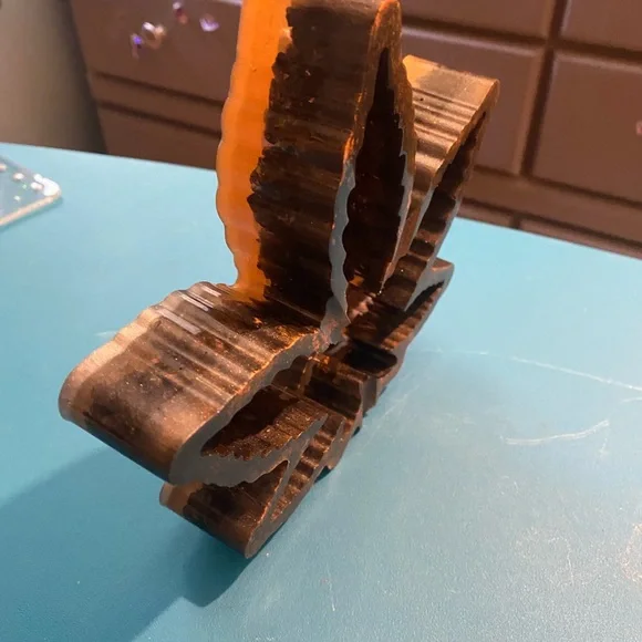 Jewelry holder tray resin leaf ashtray orange and black - Picture 5 of 5